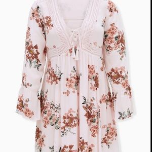 Torrid Mini Gauze Lace-Up Skater Dress‎ Women’s Sz 1X